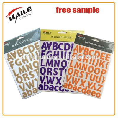 special materials non-woven cratoon alphabet letter sticker