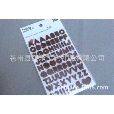 Cangnan factory Hot sale alphabet letters home wall brown felt sticker/Eco-friendly non-toxic alphabet letters felt sticker