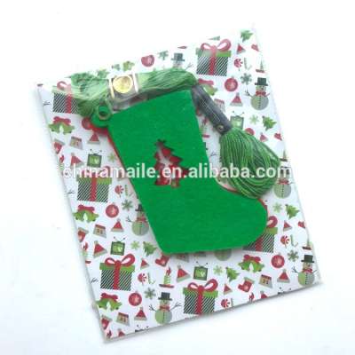 2017 3D Christmas socks Layer Felt Fabric tag