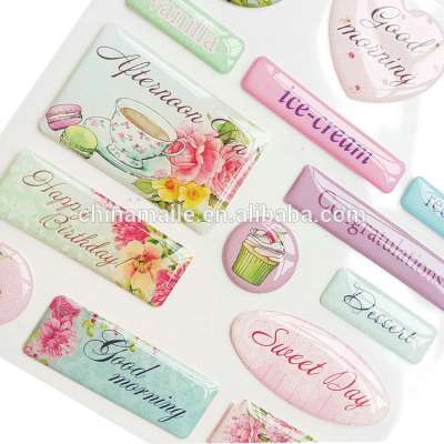 wholesale adhesive 3d clear resin epoxy sticker