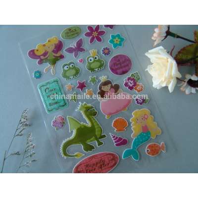 Customized cute cartoon epoxy sticker for kids home decor/party/car decor