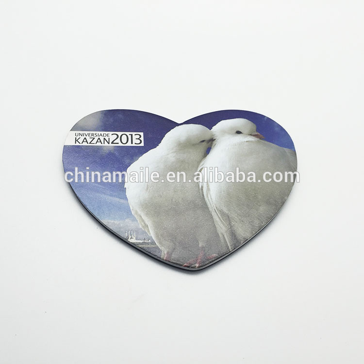 Heart shape eco-friendly animal bird soft magnet sticker